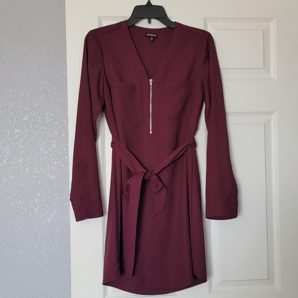 EUC! Express Plum Shirt Dress - XS